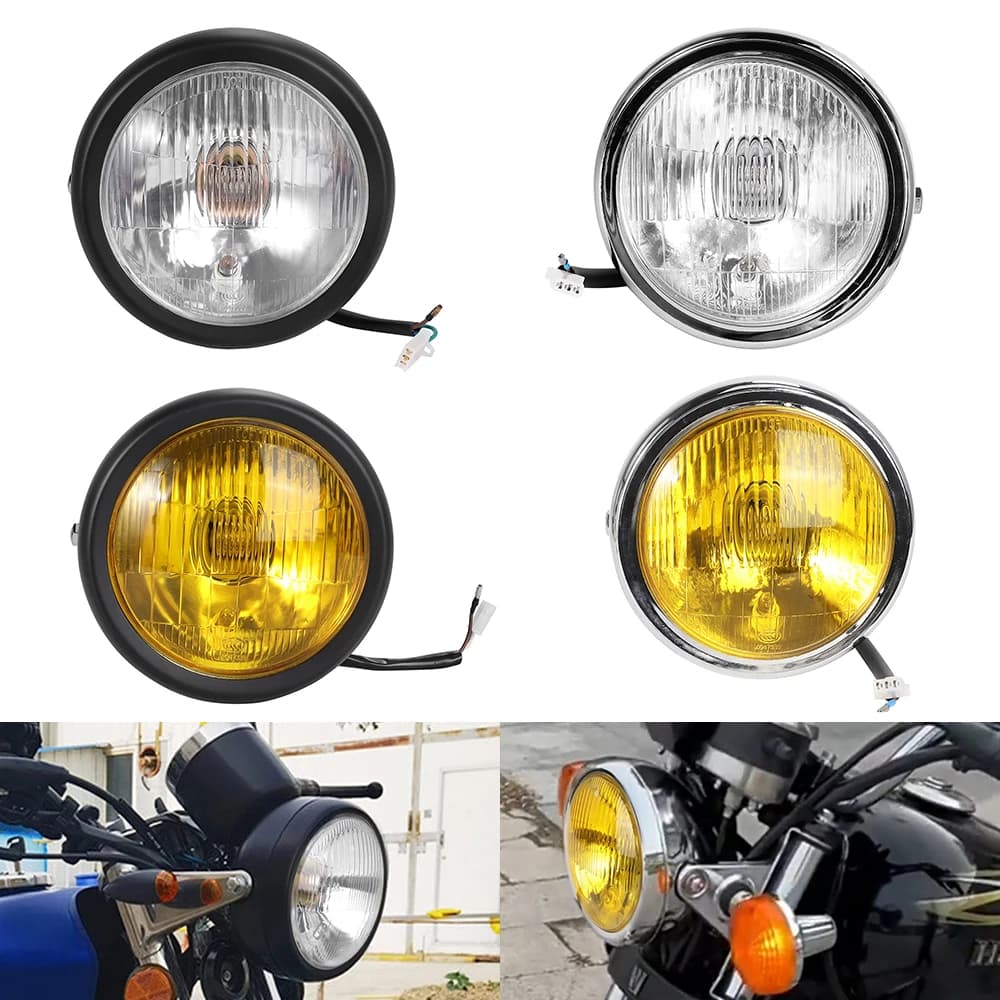 Faro moto vintage alogeno per Harley Sportster GN125 CG125 Chopper Bobber Retro Cafe Racer faro anteriore rotondo