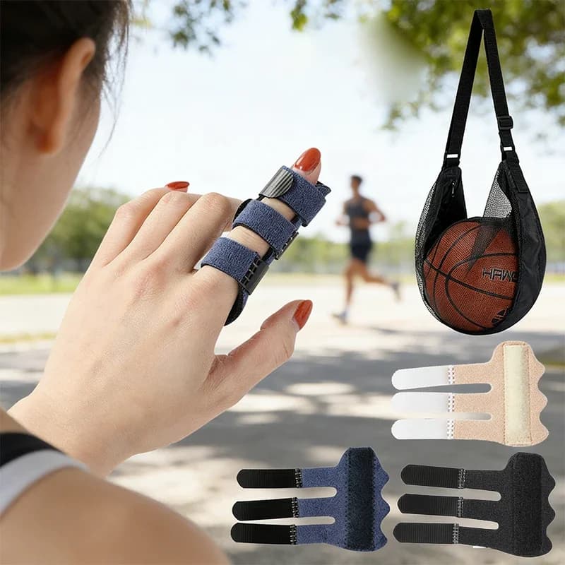 1 set of fixing straps for basketball fingers for correction of arthritis fingers and shoulder, portable mesh bag for balls, ball training supplies