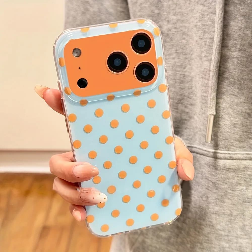 New Fashion Polka Dot Design Phone Case For iPhone 17 Air 16 15 14 13 12 11 Pro Max 16e X XR XS Max 7 8 Plus Shockproof Cover