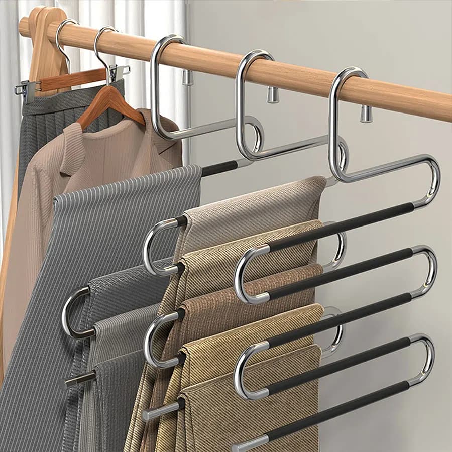 Stainless steel pant holder 1/2/3 pieces, non-slip pants holder, towel holder and scarves, S-shaped pants clip, towel holder