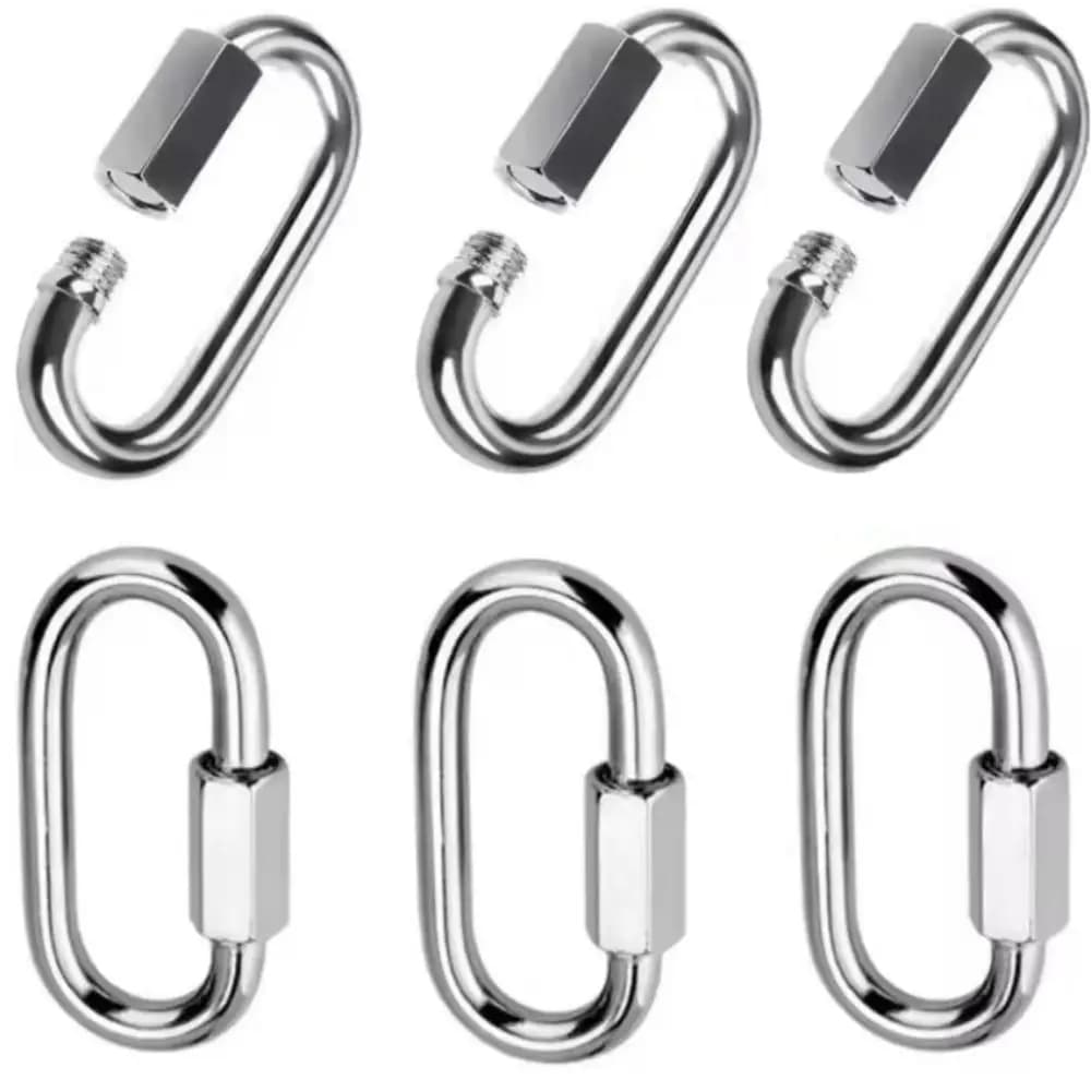 Nuovo Moschettone a Sgancio Rapido in Acciaio Inox M3.5~M14 con Chiusura a Vite, Gancio di Sicurezza per Catena