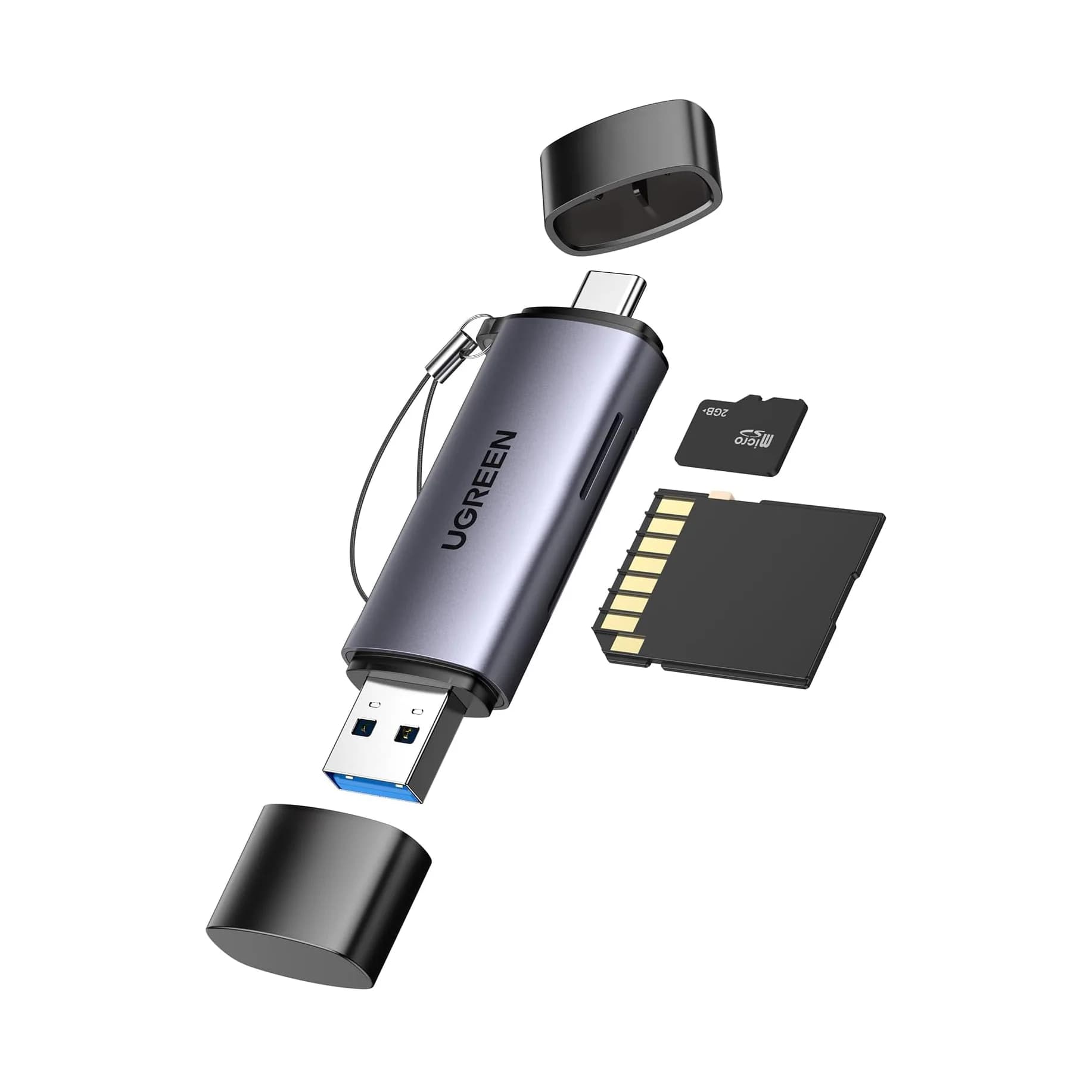 UGREEN Mini lettore di schede USB USB C Adattatore per lettore di schede di memoria da USB 3.0 per fotocamera esterna Lettore di schede multi-intelligenti