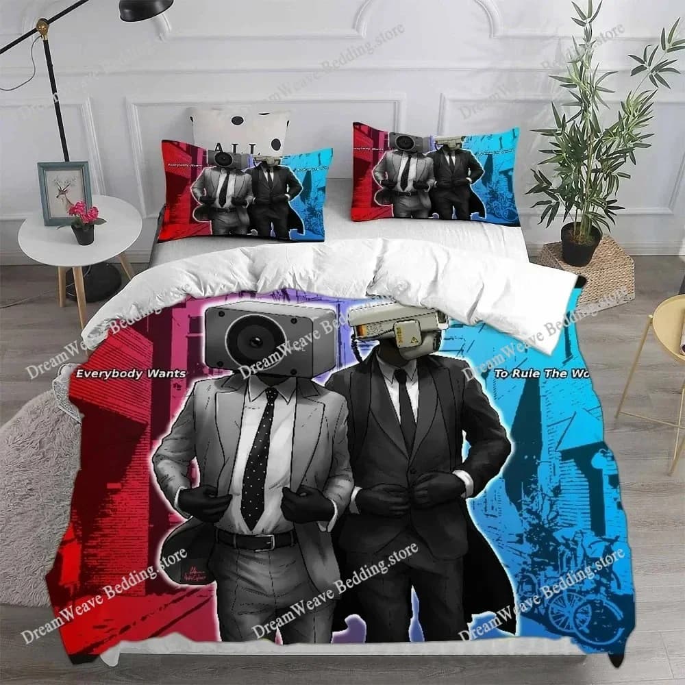 Set di biancheria da letto Skibidi Toilet Arale, copripiumino, piumino, letto per adulti, ragazzi, ragazze, bambini, regalo di compleanno741