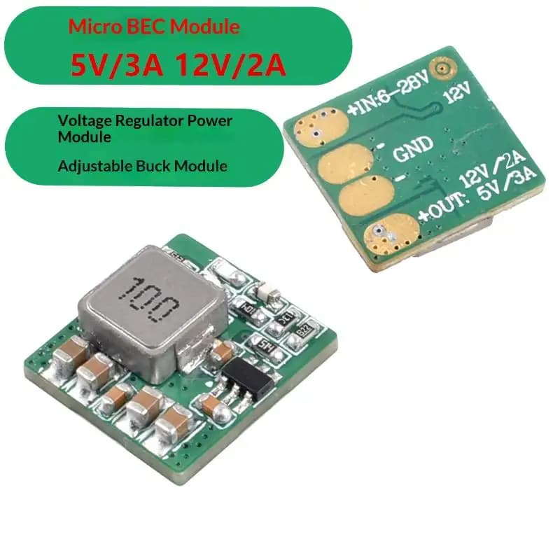 Micro 6V-28V BEC designed for DIY RC parts: including multirotor and FPV freestyle drones. Micro BEC 5V/3A 12V/2A