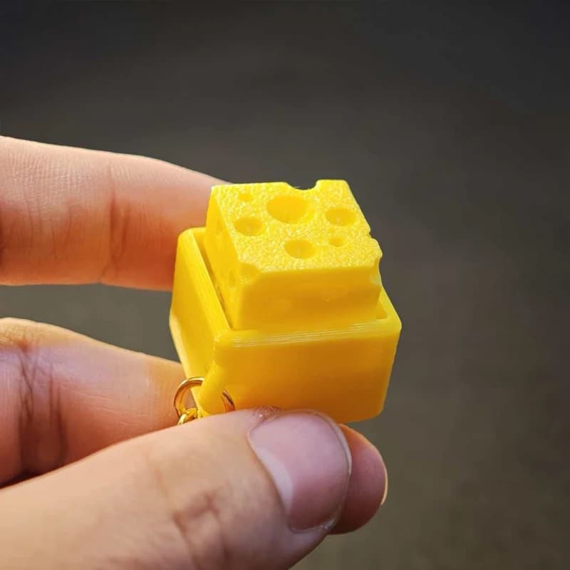 Tastiera al formaggio Fidget Portachiavi Clicker Fidget Giocattolo sensoriale Sollievo dallo stress Ansia ADHD Decompressione Regali per bambini Adulti