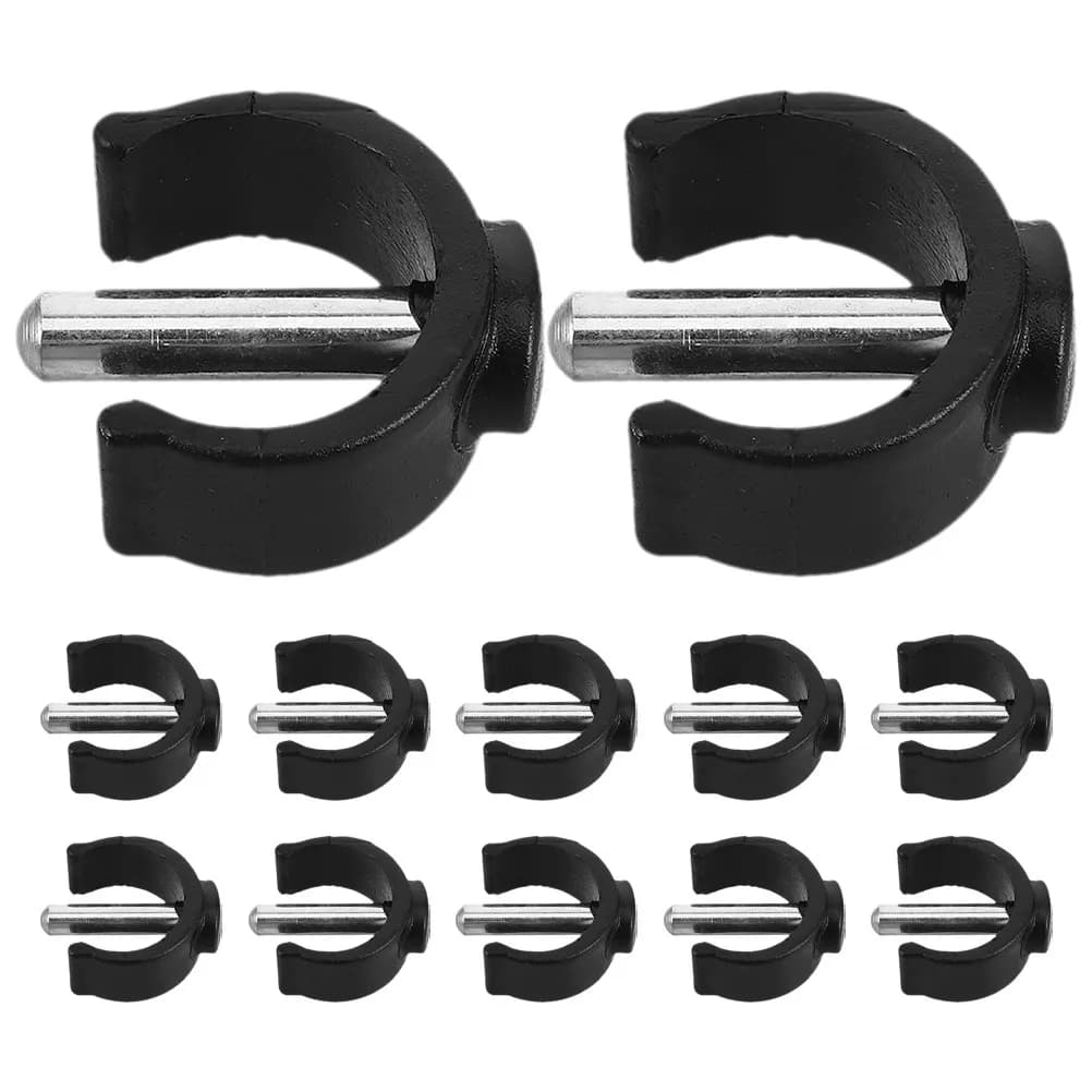 12Pcs C-Shape Clamp Walking Cane Replacement Parts Strong Clamping Force Wear-Resistant C Clips for Walker Crutch Trekking Pole