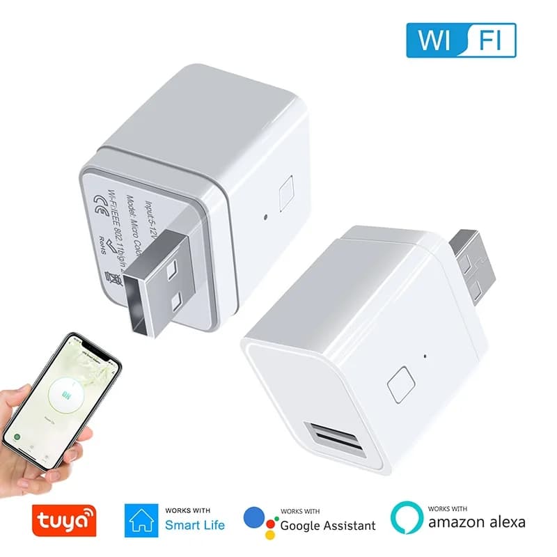Tuya WiFi Smart Micro USB Adaptor 5V WiFi USB Power Adaptor Smart Timing Charge Plug Work With Alexa Google Home Voice Assistant