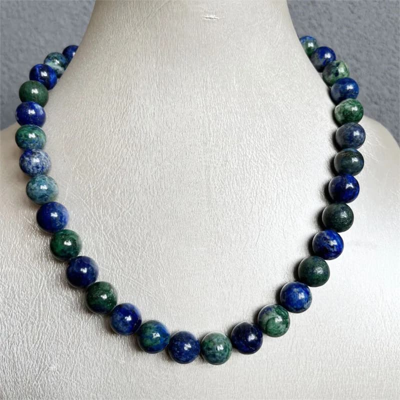 12MM Phoenix Lapis Blue brasiliano Azurite collana potenza gioielli in pietra naturale assistenza sanitaria protezione delle pietre preziose guarigione Yoga