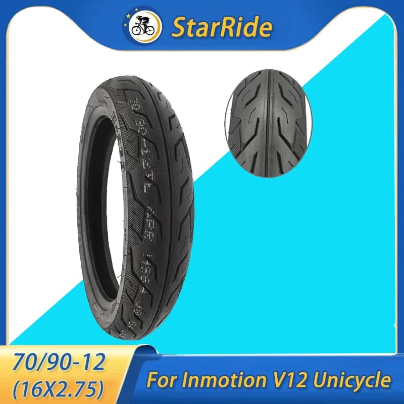 70/90-12 16 x2.75 16 pollici Tubeless Tire Street per Gyroroue Inmotion V12 monociclo Scooter elettrico triciclo bici pieghevole 16x3.0