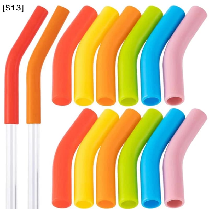 6 pezzi/set di coperture per cannucce in morbido silicone, adatte per cannucce riutilizzabili in acciaio inossidabile con punta larga 9 mm[Q]Q@
