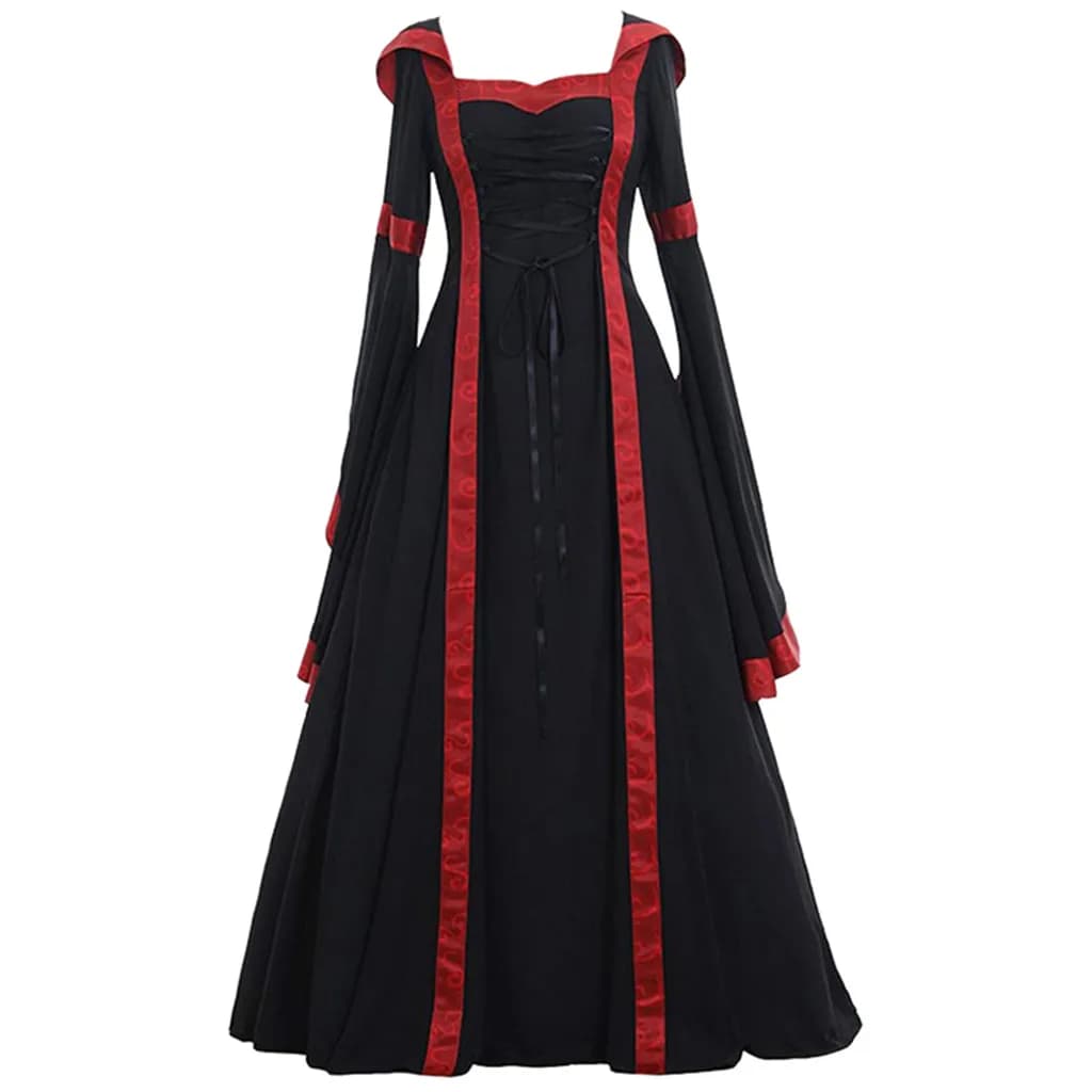 Abito da donna per Halloween, grande abito altalena, abito da strega vintage, abiti gotici da festa, cosplay medievale per le donne