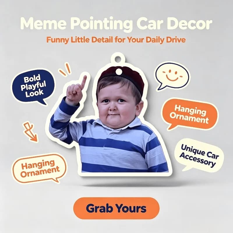 Car Air Freshener Funny Pointing Kid Meme Hanging Scent Card for Car Interior Decor Rearview Mirror Ornament Gift