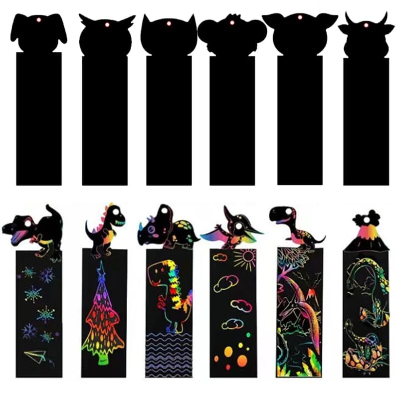 12 pezzi segnalibro carta antigraffio fai da te bambini pittura giocattoli puzzle prima educazione giocattoli regalo di compleanno per bambini pittura antigraffio TMZ