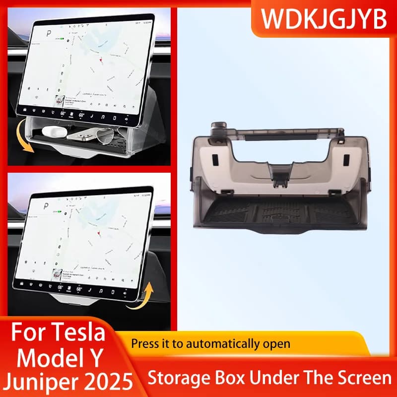 Per Tesla Model 3 Y Highland Juniper 2021-2025 Schermo nascosto di stoccaggio Apertura e chiusura magnetica Scatola di immagazzinaggio di grandi spazi nascosta
