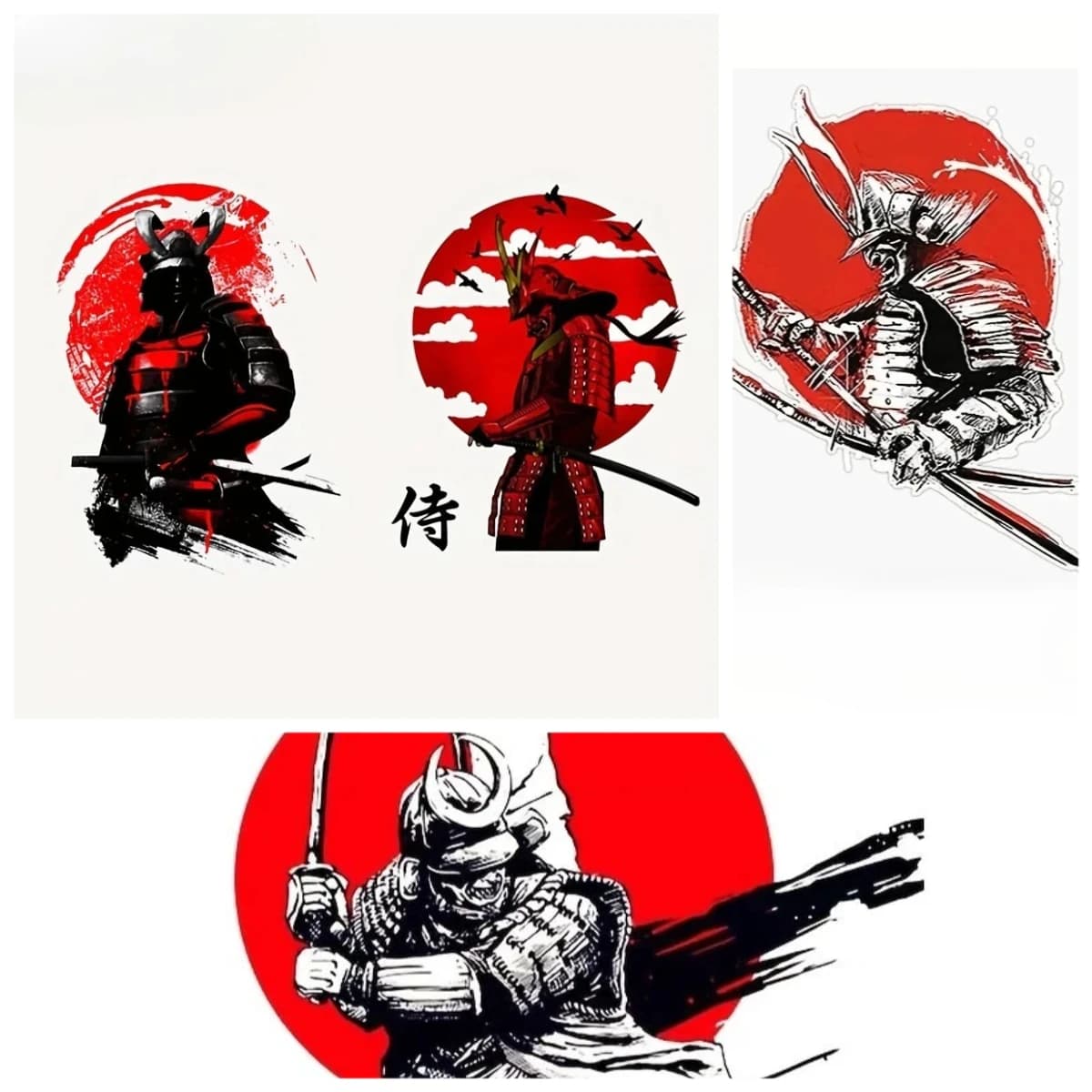 Adesivo per auto con maschera da samurai - Distintivo in vinile per moto Hannya per casco/bici personalizzata (stile giapponese)
