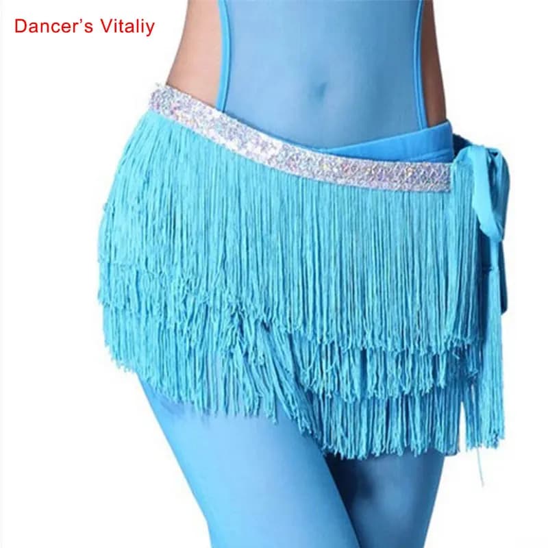 Dance costumes of belly dance belt with sexy silver tassels for women hip scarf of belly dance costume