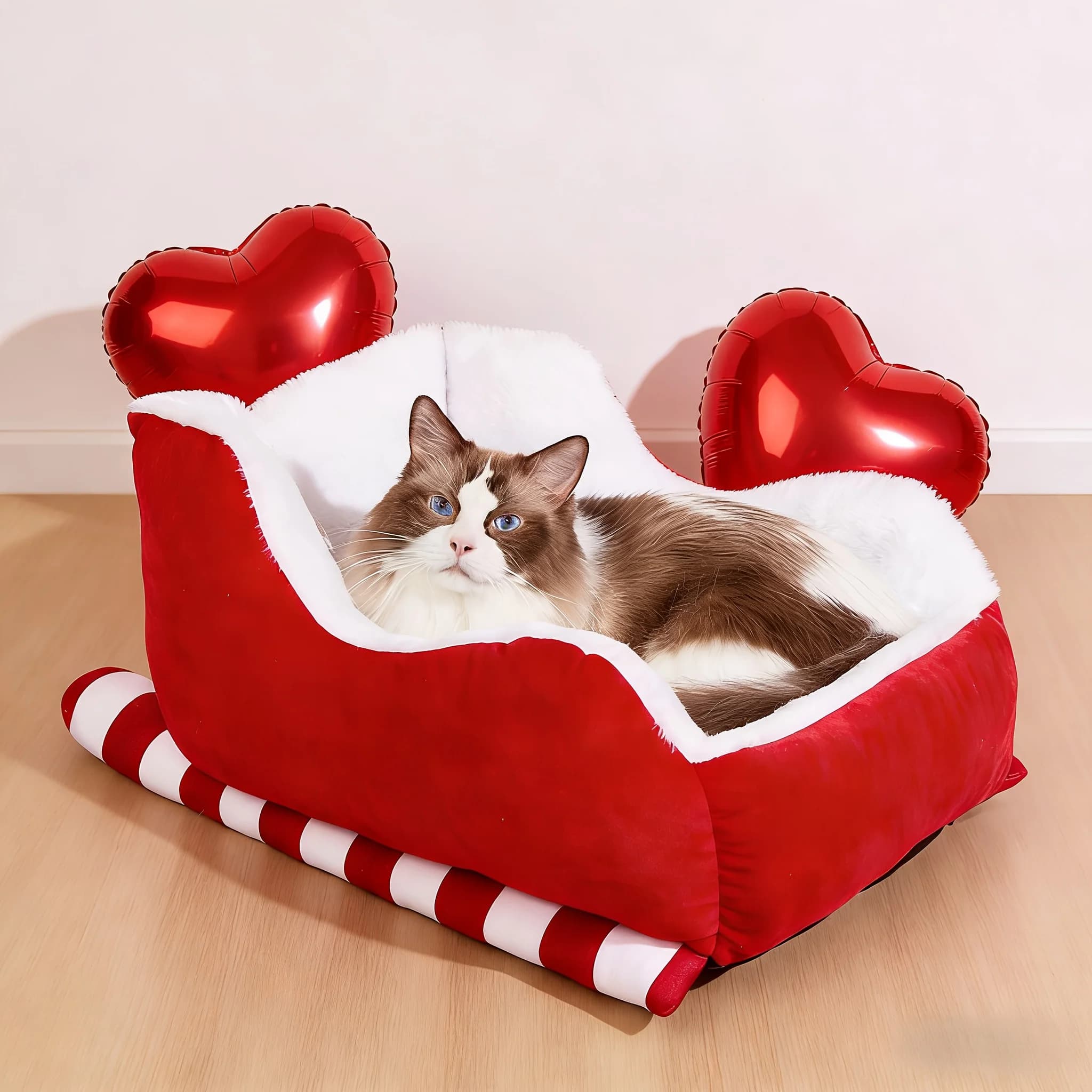Cuccia accogliente per animali domestici, velluto rosso con pelliccia sintetica color naturale, cuccia per cani da interno ed esterno, cuccia per gatti, cuccia traspirante e morbida per cuccioli, cuccia per gattini