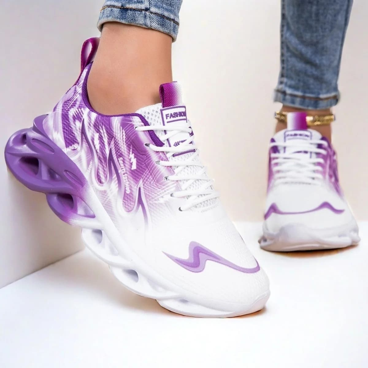 YRZL Unisex Running Shoes Woman Men's Mesh Light Breathable Comfortable Flat Tennis Shoes Soft Sneakers Summer with Laces Woman