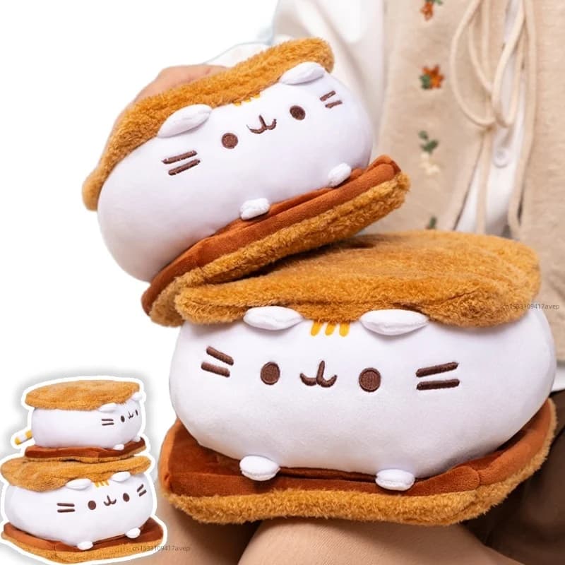Kawaii Biscotto al cioccolato Gatto grasso Peluche Animali di peluche morbidi Gattino Cuscino di tiro Divano Decor Cuscino Accompagnare il sonno Giocattolo per bambini