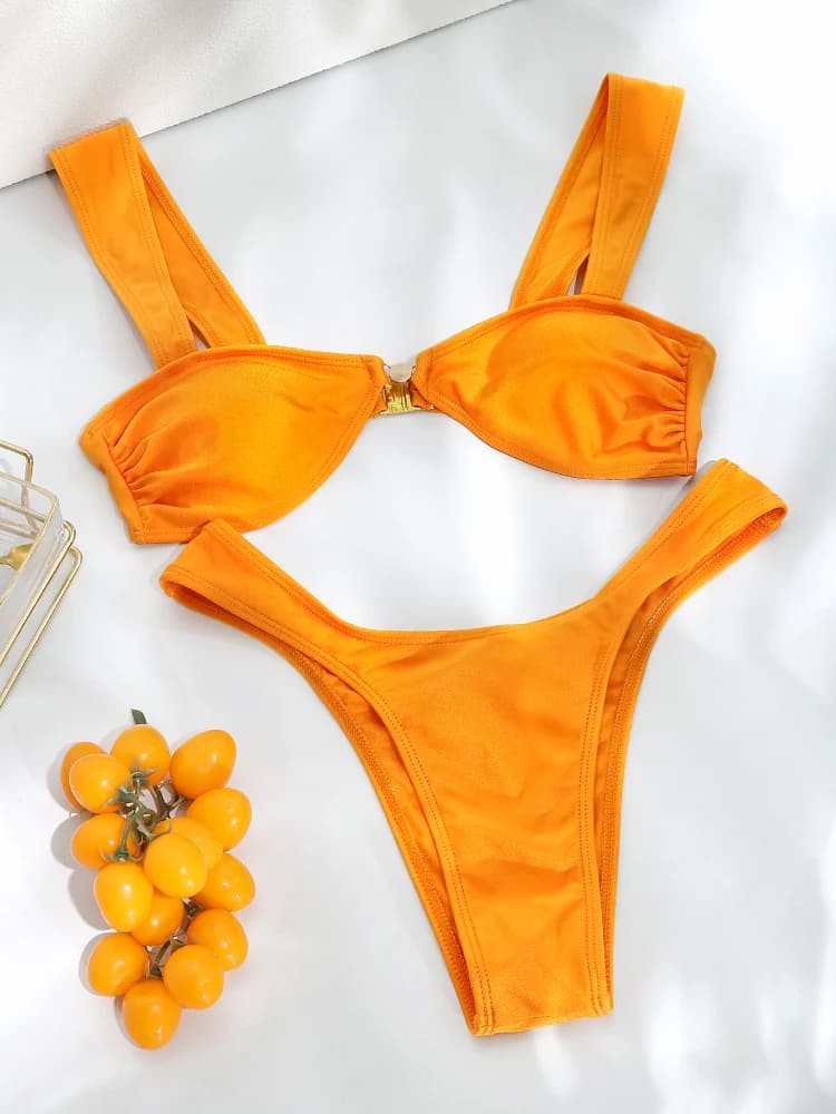 Nuovo push up bikini sexy set costume da bagno da donna 2025 micro costumi da bagno perizoma beachwear costume da bagno brasiliano biquini giallo