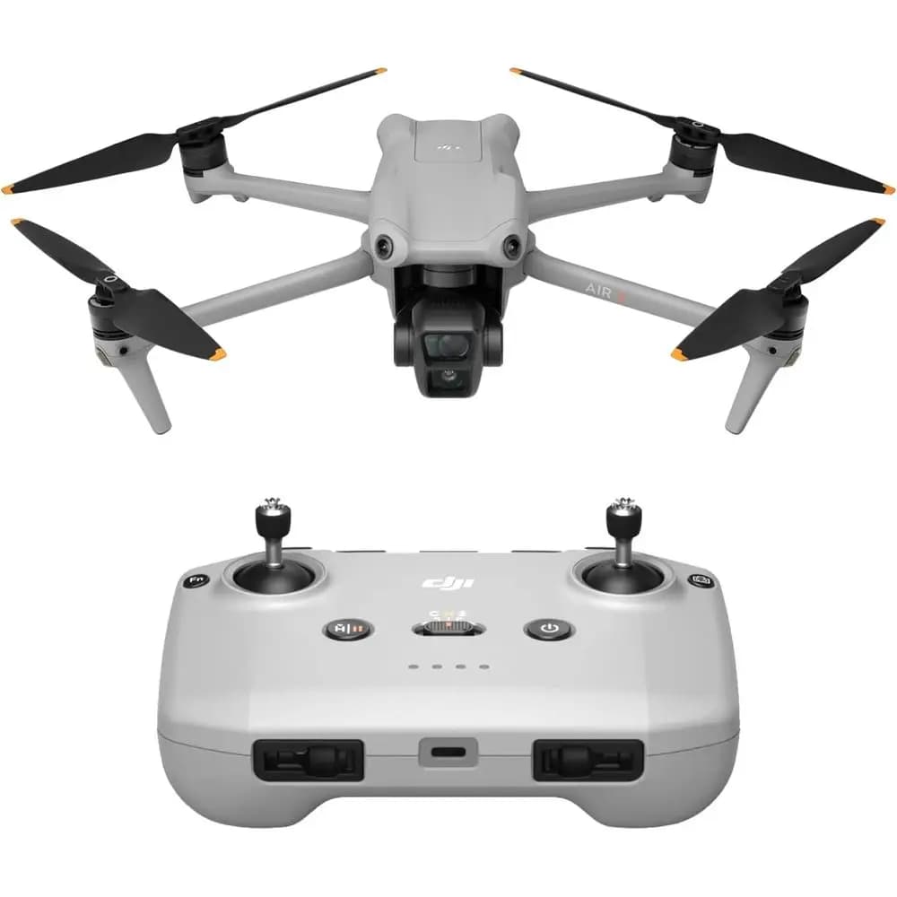 Air 3 (RC-N2), Drone con Doppia Fotocamera Principale Teleobiettivo e Grandangolare, 46 Minuti di Autonomia Massima, Rilevamento Ostacoli Omnidirezionale