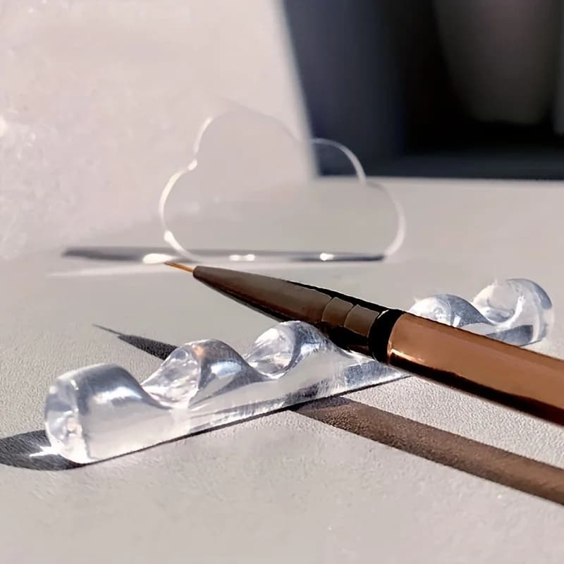 Porta Pennelli per Unghie in Acrilico Multi-Scomparto, Supporto a 5 Scomparti per Penne Gel, Espositore e Organizzatore Ideale per Salone e Uso Domestico