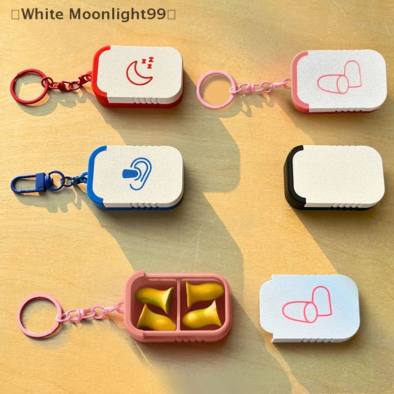 maveraStyle holder for white ears caps with keychain Portable ear plugs for jewelry, vitamins, pills for earrings, small objects