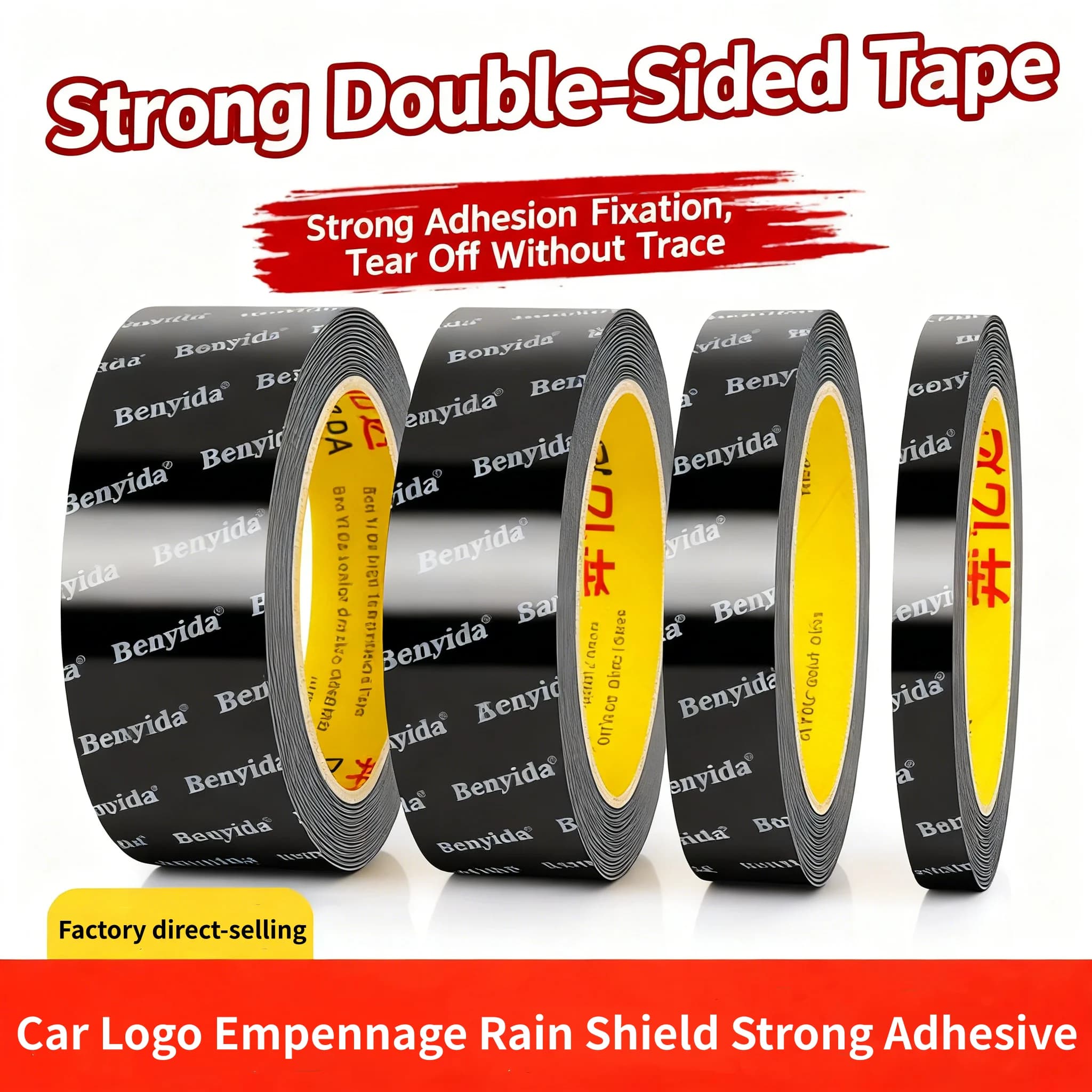 3 m/rotole car tail wing strong biadhesive high viscosity waterproof adhesive fixed for high temperature car