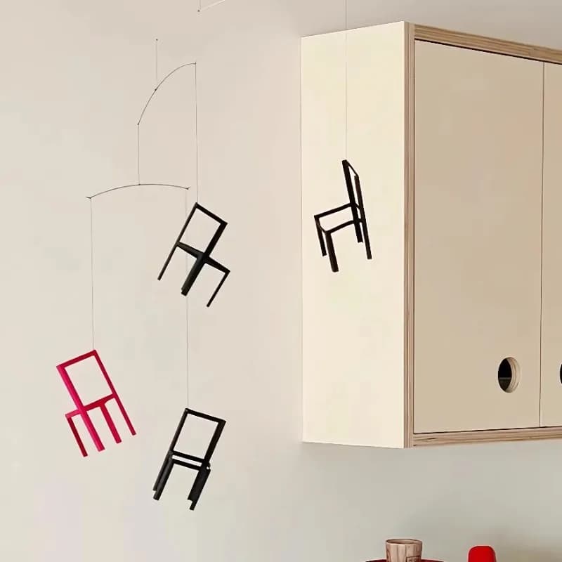 Creative origami chair hanging decorations, Nordic style chair shaped silent wind chime pendant, modern home decoration pendant