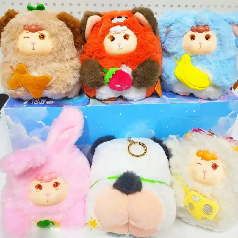 Bafengte Little Sheep Bestie Lamb Dream Town Series Blind Box Kawaii Fat Butt Doll Scatola misteriosa Raccogliere ciondolo Giocattoli alla moda Regali