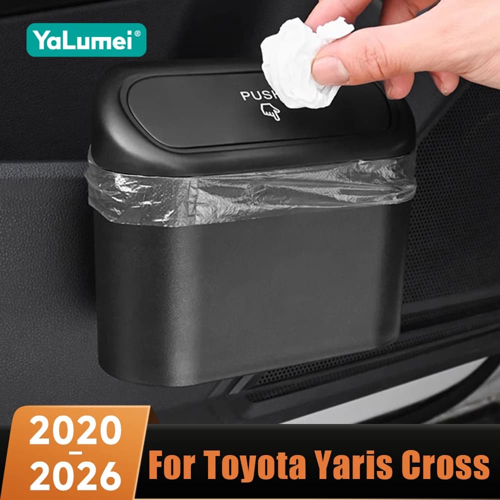 Pattumiera per auto portatile appesa con coperchio Accessori ABS per Toyota Yaris Cross XP210 2020 2021 2022 2023 2024 2025 2026 Hybrid