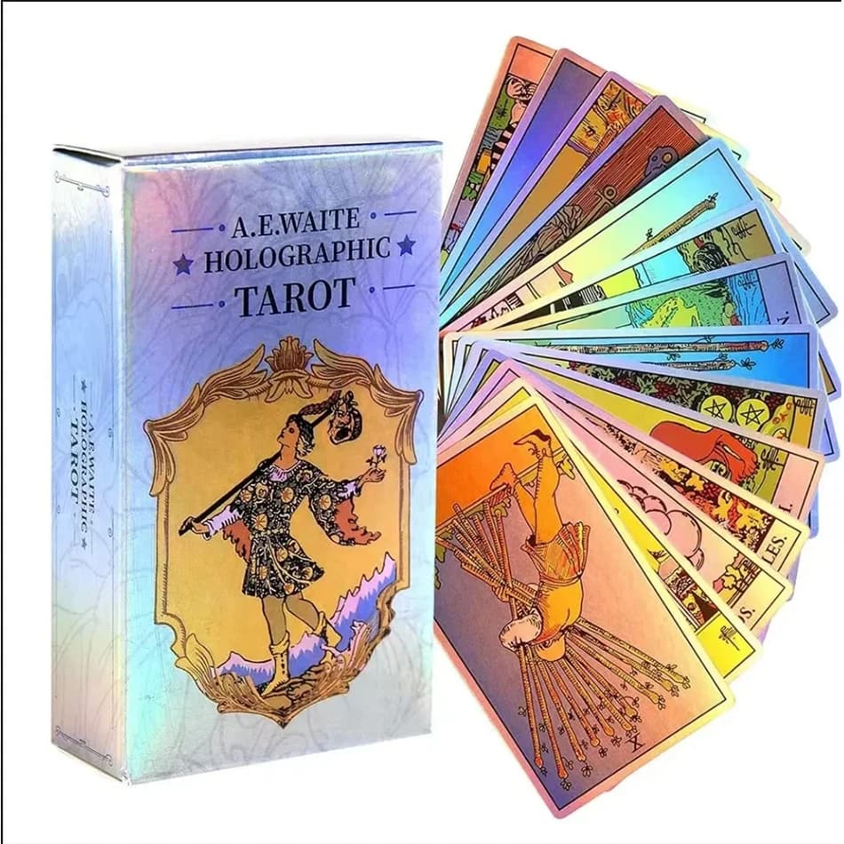 Holographic Tarot Oracle 78pcs Specially Designed Cards Party Fun Fate Divination Card Game, Holiday Games, Christmas Gifts