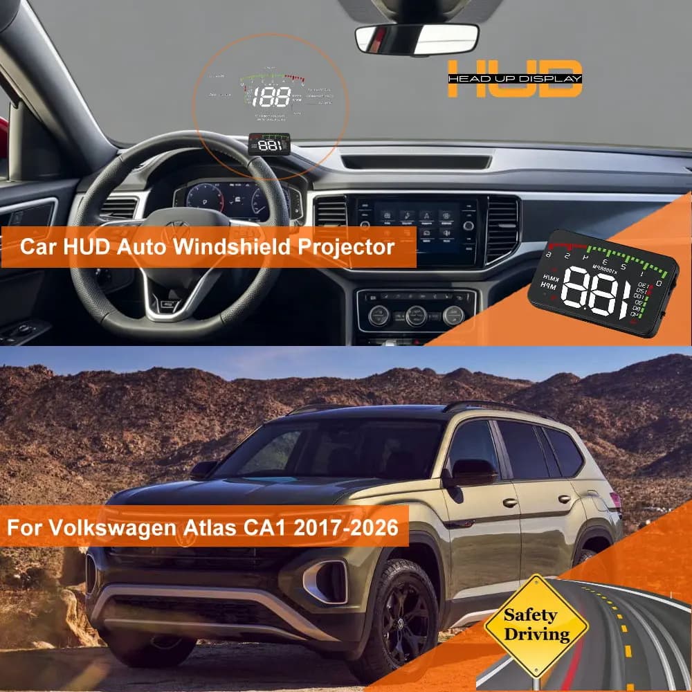 Car HUD Head Up Display For Volkswagen VW Taos DN1/Atlas CA1/Tayron DN 2017-2026 Auto Windshield Projector Accessories