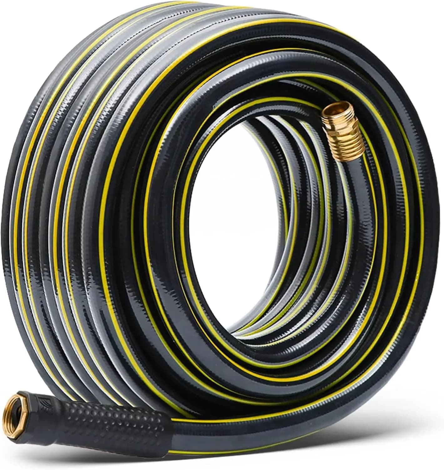 Garden Tube Long Black Solution4Patio 3/4 Inches x 50 Feet Water Pipe Durable, Flexible and Light - Brass and Aluminum