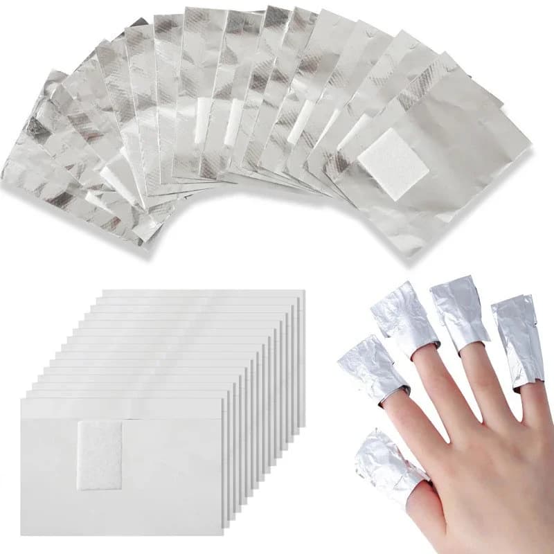 100 pieces aluminum sheet bag for nail art Soak Off nail polish for nail removal wraps gel towel for removal tool for manicure