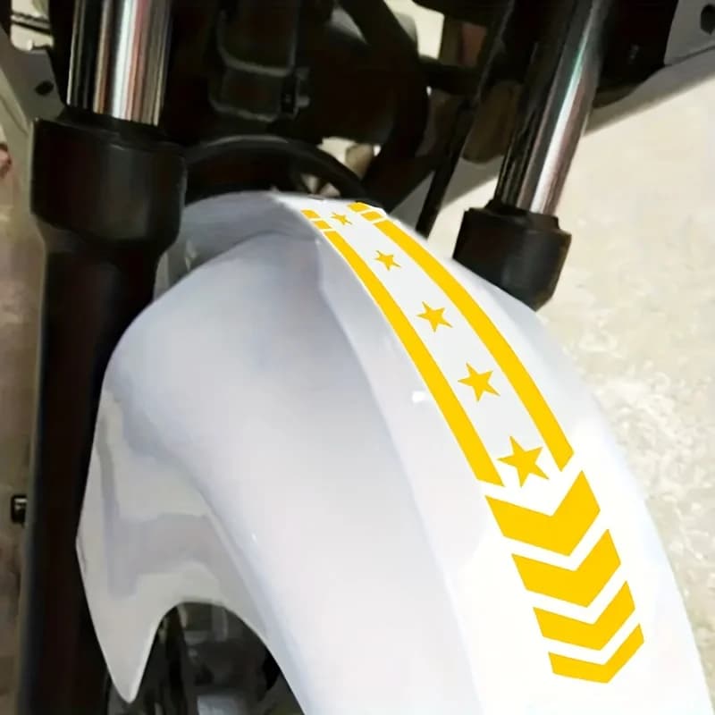 2Pcs Star Arrow Front Fender Sticker Set, Multi-color Waterproof Modified Decal for Motorcycle