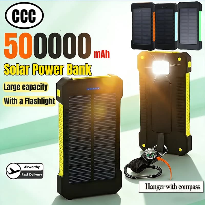 Batteria esterna portatile esterna a ricarica super veloce di grande capacità da 500000 mAh per iPhone Huawei Samsung