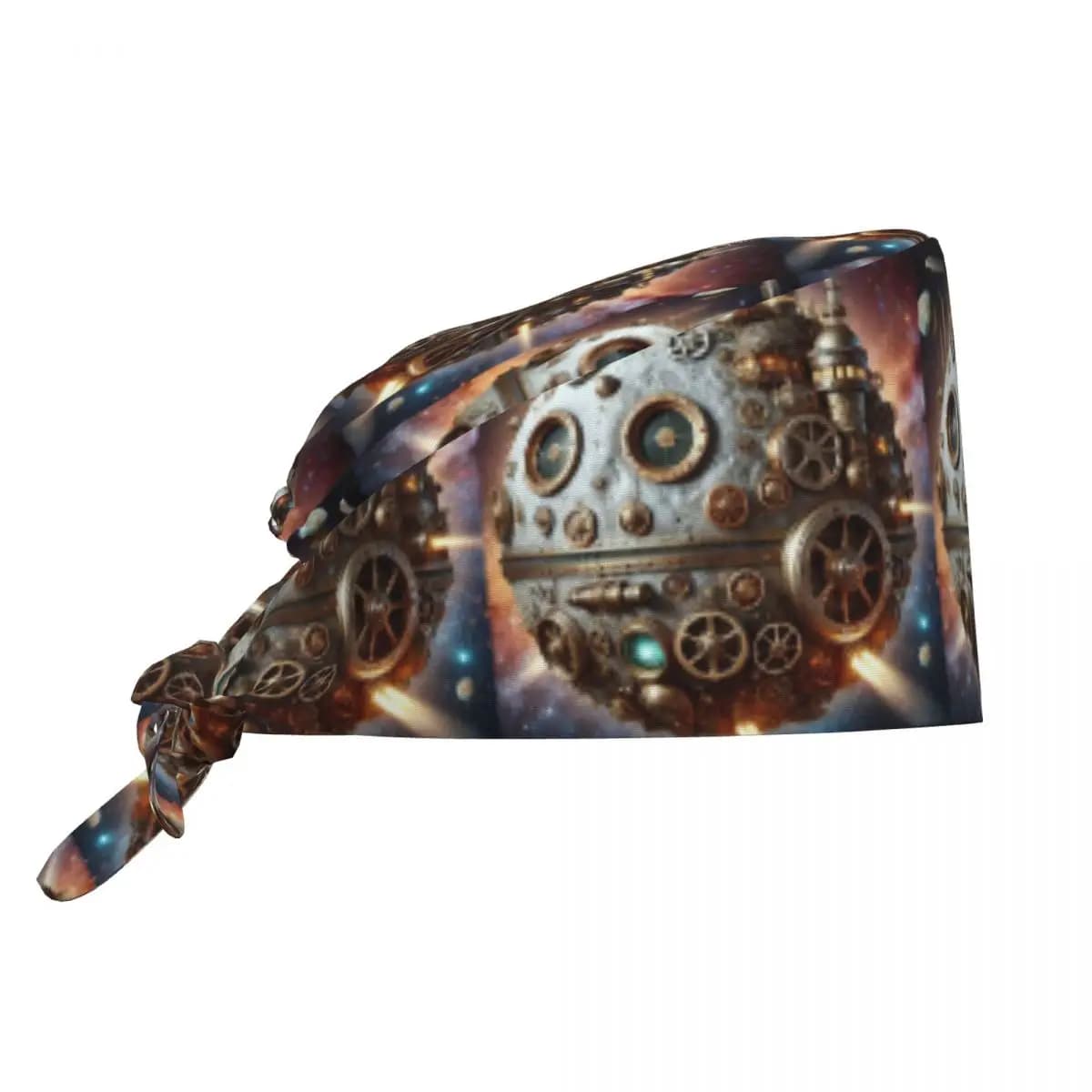 Cappello Chirurgico Steampunk con Motivo Luna Spaziale, Berretto da Lavoro per Medici, Cappello Unisex Regolabile per Infermieri e Dentisti