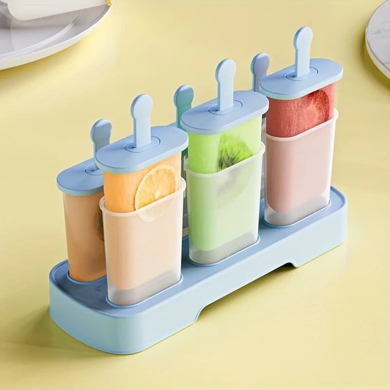 1pc DIY Ice Cream Mold - Homemade Popsicles, Sorbet, and Frozen Ice Cubes - 6-Hole Pack