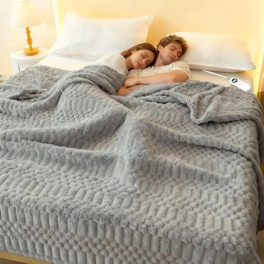 Coperta Riscaldante Full Size, Coperta Elettrica in Flanella, Coperta Termica con Certificazioni ETL e FCC, 12 Livelli di Riscaldamento e Spegnimento Automatico, Lavabile in Lavatrice