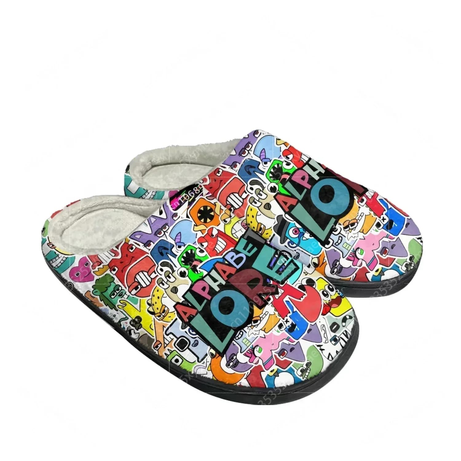 Alphabet Lore Home Cotton Custom Slippers High Quality Mens Womens Plush Bedroom Casual Keep Warm Shoes Custom Thermal Slipper