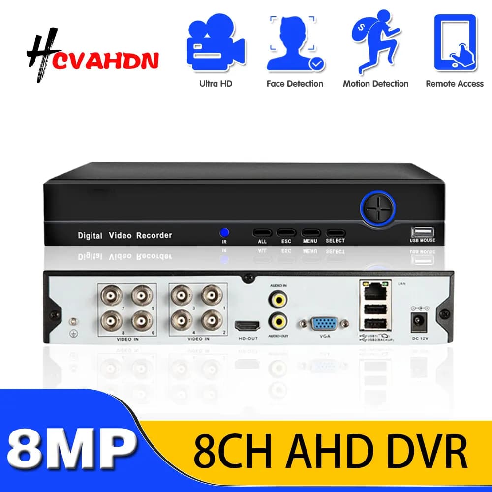 XMEYE 4K 8CH AHD CCTV DVR Recorder 6 IN 1 Hybrid NVR DVR sistema di sicurezza rilevamento facciale videoregistratore di sorveglianza analogica 8MP