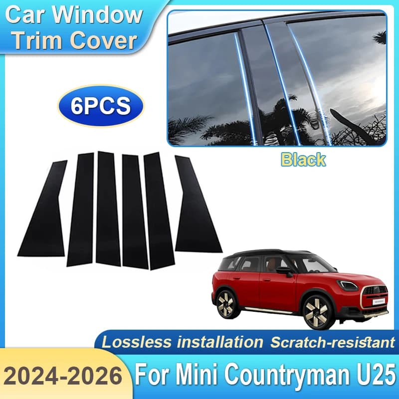 For Mini Countryman U25 2024 2025 2026 Auto Accessories Pillar Window Trim Cover scratch resistant film BC Column Wall decal