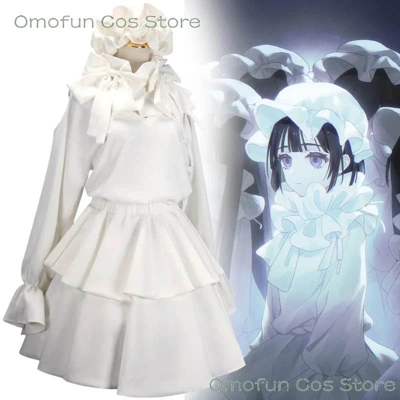 ABC123Omofun Cos Store Alien Stage Young Sua Abito da Sera Costume Cosplay Parrucca Bianco Puro per Festa di Halloween e Giochi di Ruolo
