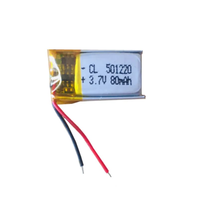 2 batterie ricaricabili ai polimeri di litio da 3,7 V 80 mAh 501220 per orologi, apparecchiature di bellezza, auricolari Bluetooth, selfie stick 051220