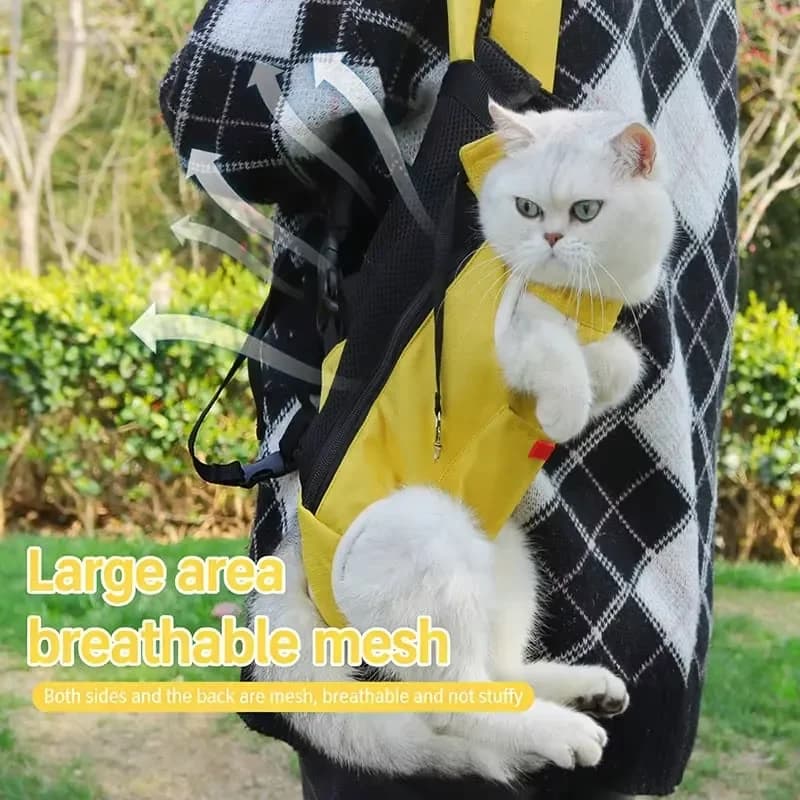 Designer Style Pet Carrier Breathable Fabric Durable Adjustable Hands-Free Puppy Cat Backpack for Travel Hiking Walking