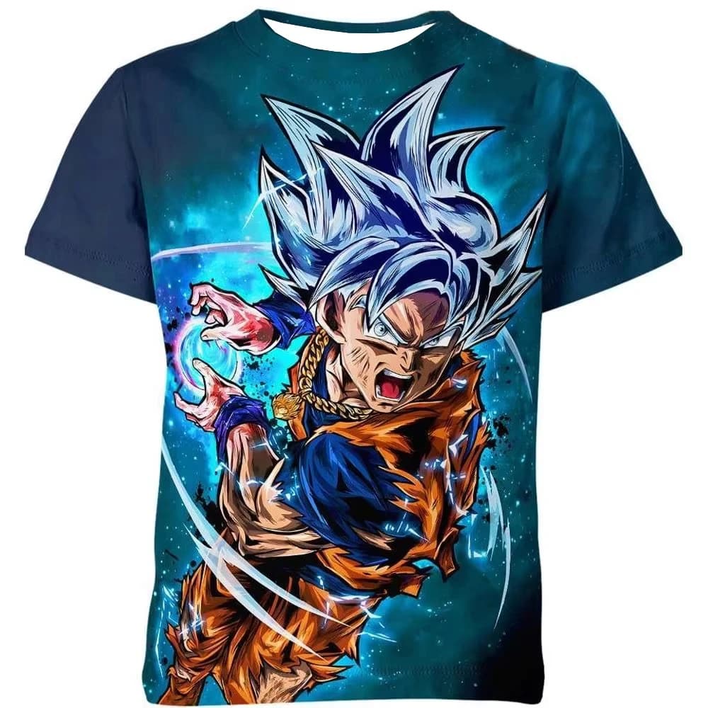 T-shirt estiva 2026 Dragon Ball per bambini, maglietta con personaggi anime Goku Super Saiyan, t-shirt per ragazzi, manica corta, stile Y2K