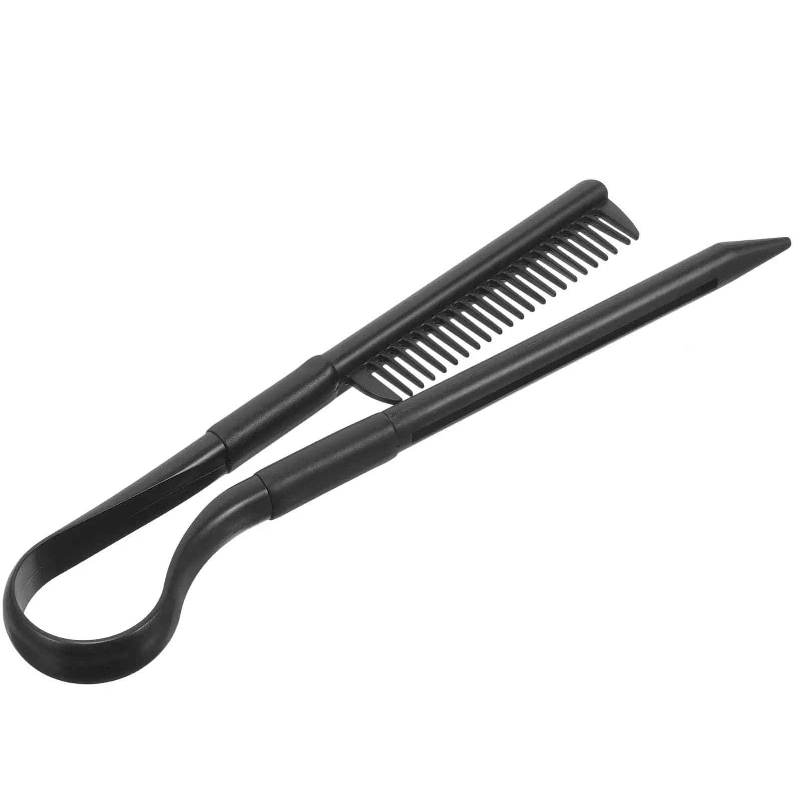 Pettine per stirare i capelli a forma di V in plastica, pieghevole e compatto, strumento da parrucchiere per uso domestico da donna