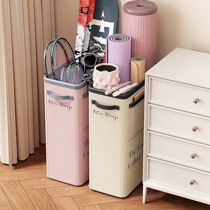 Foldable Fabric Storage Basket Yoga Storage Box Sundries Yoga Mat Organizing Home Sports Equipment Storage