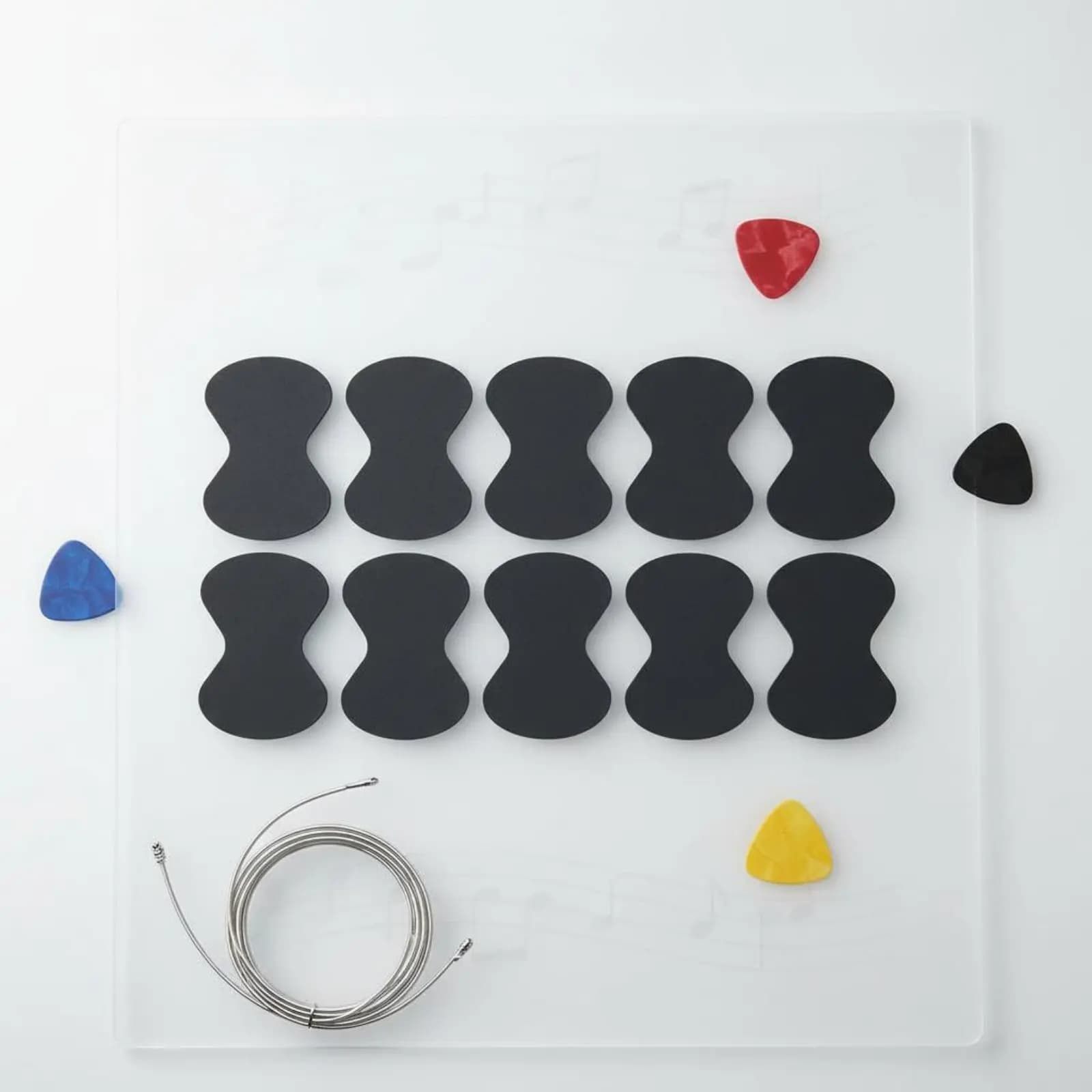 Adesivo Antiscivolo per Plettro Chitarra, Design Circolare Simmetrico, Impugnatura in Silicone per Plettro, Accessorio per Strumenti Musicali